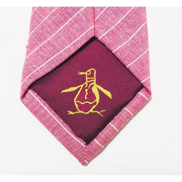 Original Penguin Mens Red Striped Print Colby Classic Tie Workwear New - Picture 3 of 7